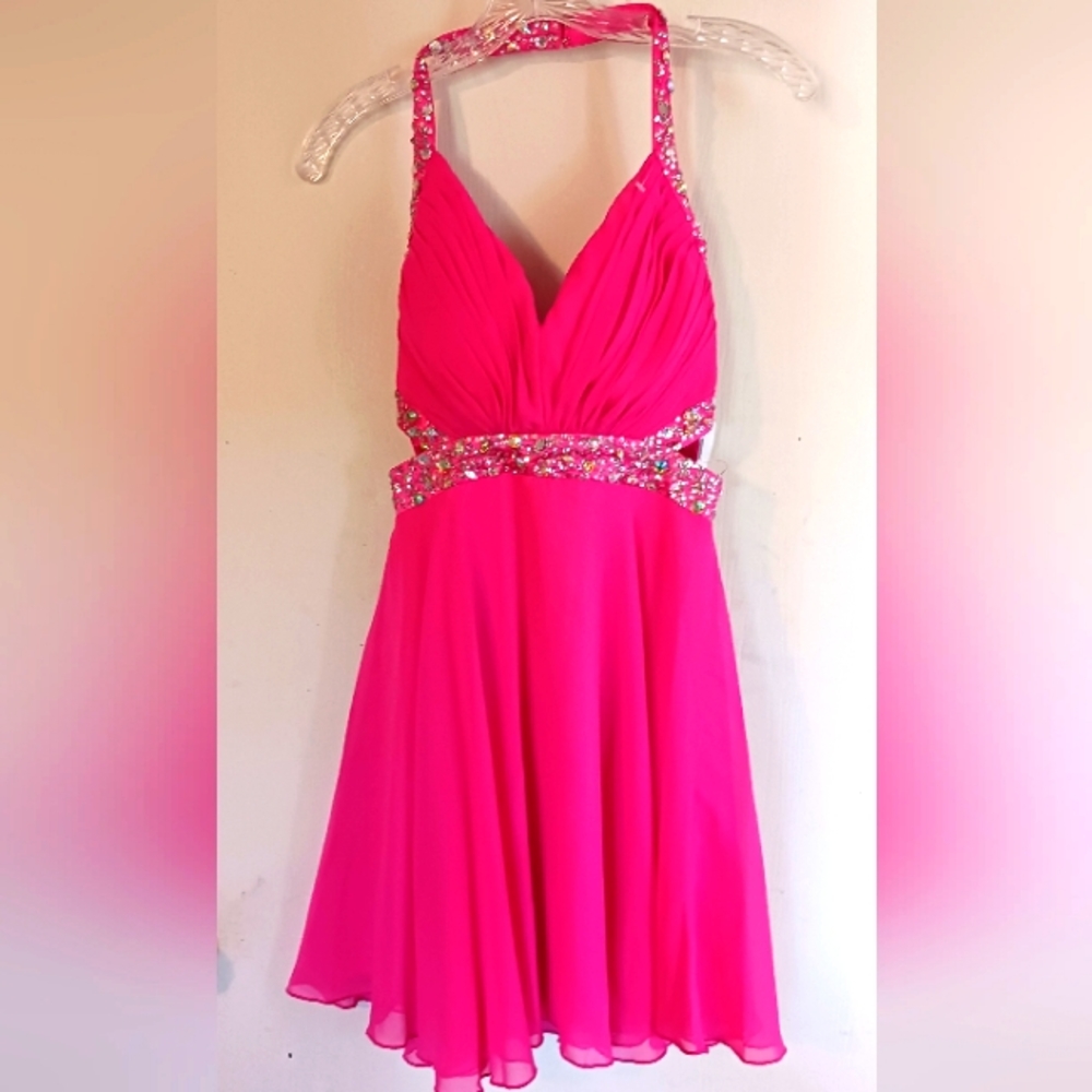 Crystal Doll Pink Party Dress w Sparkles‎ NWT Junior Sz 3 Juniors